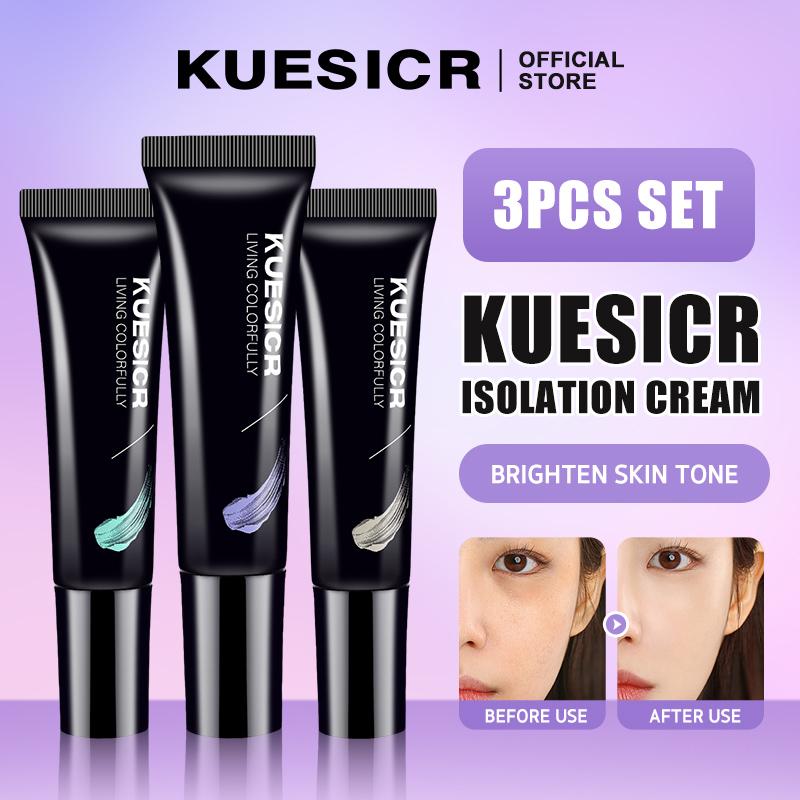 KUESICR Full Coverage Isolation Cream, Makeup Base Milk, Waterproof And Long-lasting 10g, Medium Purple Green Skin Tone, Bare Face Cream Color Flawless 0