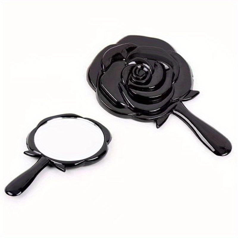 Product Introduction of Cermin Tangan, Rekaan Mawar, dengan Pemegang, Comel dan Mudah Alih, Cermin Solek, Pegang Tangan, Cermin Sentuhan Kosmetik, Untuk Wanita, 1pc Makeup 7