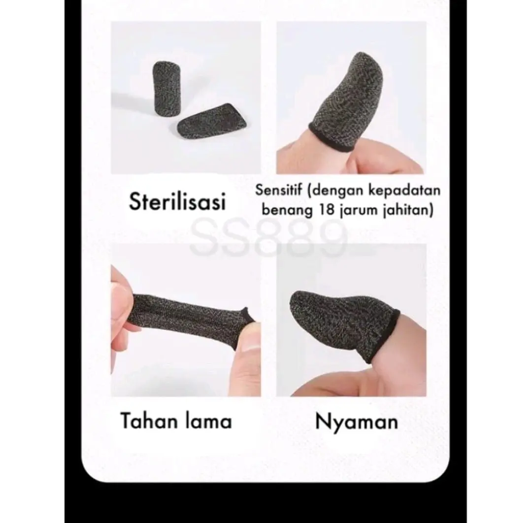PROMO 3PASANG sarung jempol jari finger gaming PUBG layar hp game isi 2 touch screen
