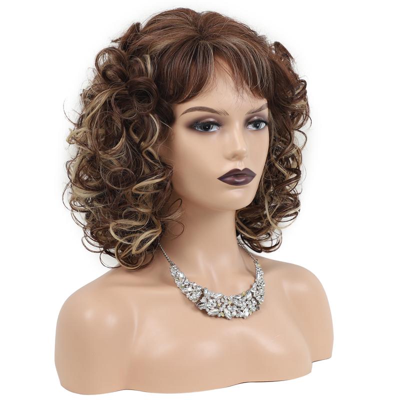 Product Introduction of New Women's Mid-Length Curly Wig 6
