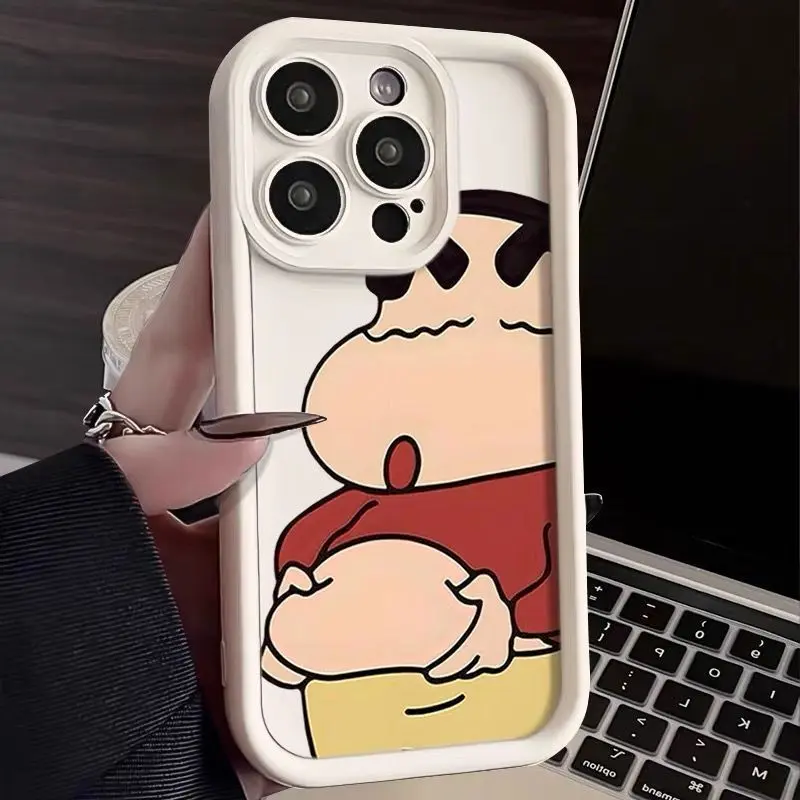 Ốp Điện Thoại Shin-chan Bút Chì Màu Dễ Thương, Tương Thích Cho iPhone 13 Pro Max, 11, 15 Pro, SE 2020, XS Max, 12 Mini, 8, 7, 6S, 14 Plus, XS X, XR, Chất Lượng Cao, Silicon Mềm, Ốp TPU Thời Trang, Thiết Kế Vui Nhộn Phụ Kiện Silicone Chống Sốc