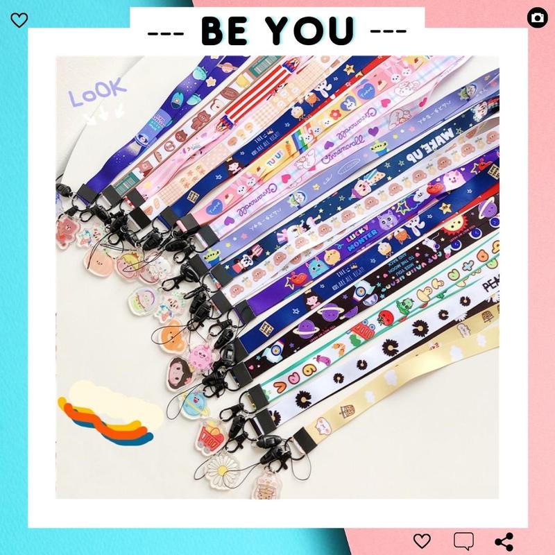 Dây Đeo Thẻ Học Sinh Sinh Viên Dây Đeo Thẻ Nhân Viên Văn Phòng Kèm Icon Cute - BEYOU