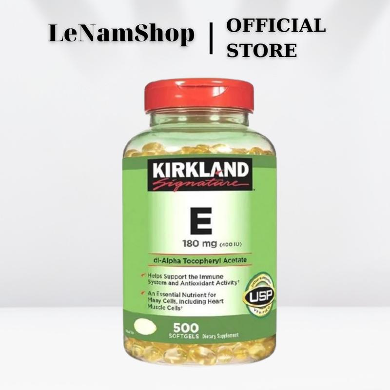 Viên uống Vitamin E Vàng 400 IU Kirkland Mỹ dành cho người lớn -Hộp 500 viên Thực phẩm bổ sung sức khoẻ