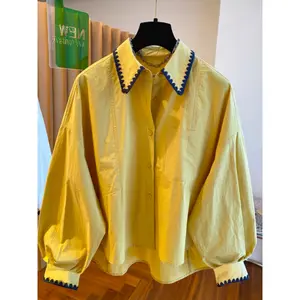 [ready stock]CHICMORE Atasan kemeja lengan panjang kancing aktif sebaris bergaya modis