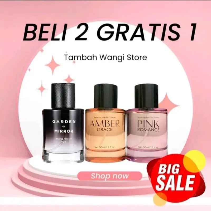 Promo Parfum Miniso Beli 2 Gratis 1 Pink Romance | Amber Grace | Garden Of Mirror octarine