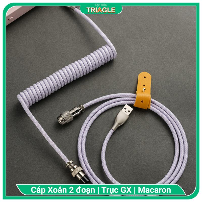 Dây cáp bàn phím cơ type C custom chất liệu dù siêu bền, dạng xoắn lò xo kết nối siêu nhanh Coiled Cables