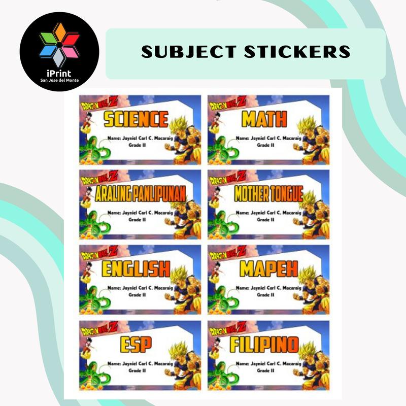 Customized Subject Sticker (up to 10 pcs) with Name, Grade & - TikTok ...