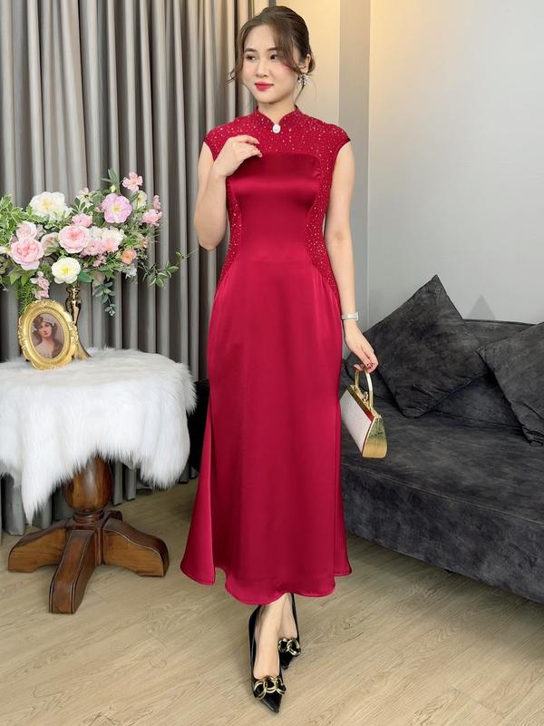 Đầm Trung Niên Linh Trà (LT2877 )Trẻ Trung Thiết Kế Trang Nhã Thanh Lịch Bigsize Đi Làm Đi Tiệc Cho Bà Cho Mẹ 4
