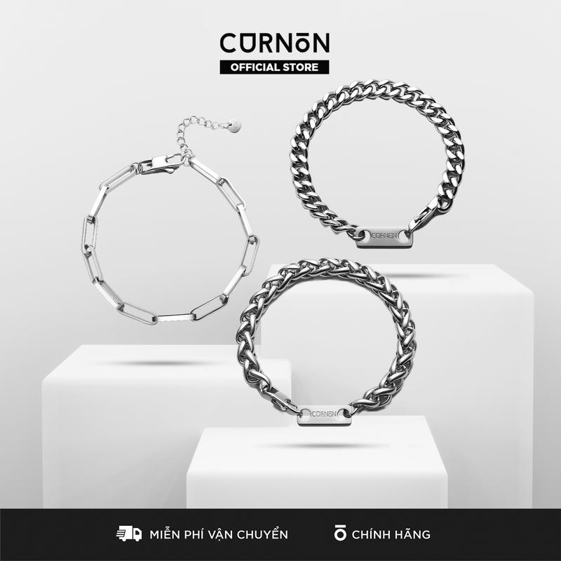 Bộ Sưu Tập Vòng Tay Nam Curnon Links - Trang Sức Vòng Xích Phong Cách Mạnh Mẽ Cá Tính - Chất Liệu Thép Không Gỉ Thiết Kế Màu Bạc Tối Giản - Tạo Điểm Nhấn Cho Nhiều Loại Trang Phục
