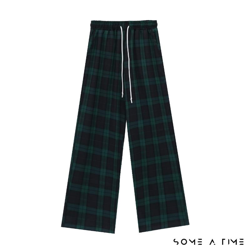 Product Introduction of Quần Kẻ Caro Ống Suông Rộng Sometime 8 Màu Nam Nữ Unisex Có Giải Rút Vải Không Xù Mặc Đi Chơi Đi Ngủ-CR01 Ong Menswear 7