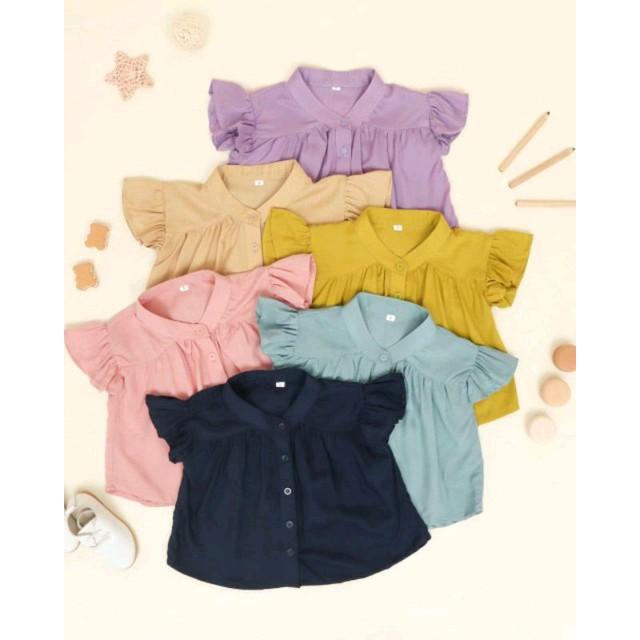 CURLY BLOUSE - ATASAN ANAK PEREMPUAN KANCING DEPAN 0