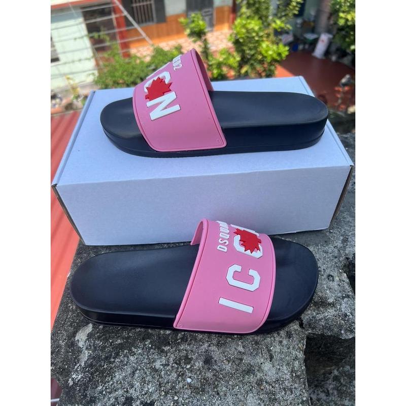Dép Lê ĐS QUỜ ICON lá bản màu Hồng size 37-43 Slipper đế sóng quai cao su chữ nổi. dép  lá 8