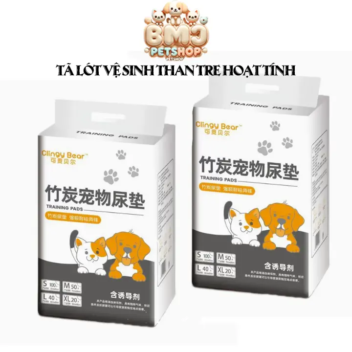 Tã lót vệ sinh cho chó mèo than hoạt tính, lót chuồng thú cưng thấm hút, khử mùi tinh chất than tre BMJ Petshop
