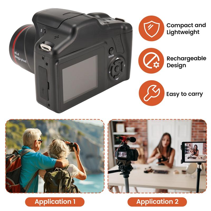 Milleplus-Appareil Photo Numérique HD Caméra SLR 16X Zoom AV Interface avec Ecran LCD TFT 3