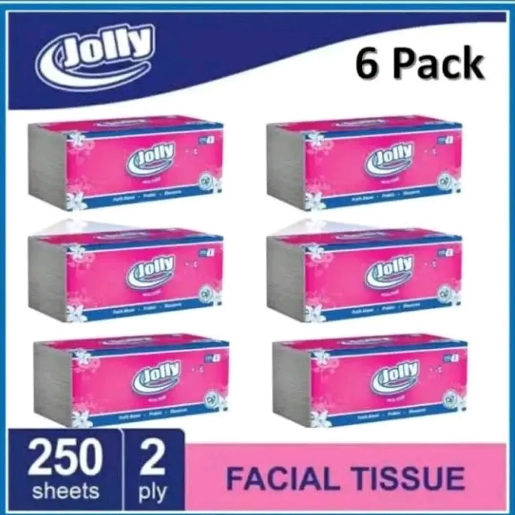 Tissu Jolly 250 Sheet 6 pcs - Tisu Wajah Serbaguna