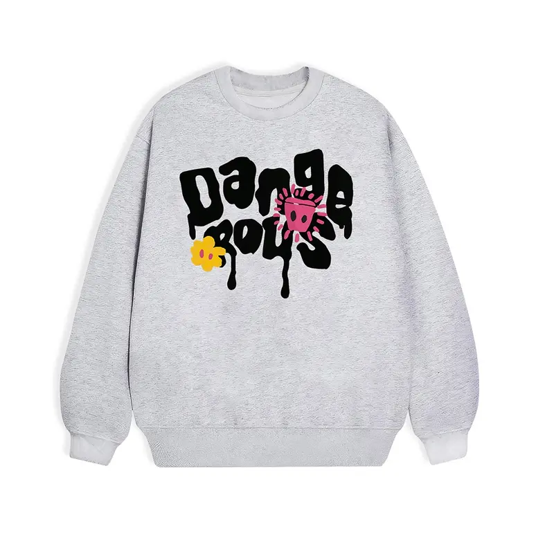 Lives - Áo Sweater Nỉ Bông Nam Nữ Trơn Form Rộng Cotton Unisex, Áo Khoác Hoodie Oversize Trend Thu Đông -Flower Slime 6
