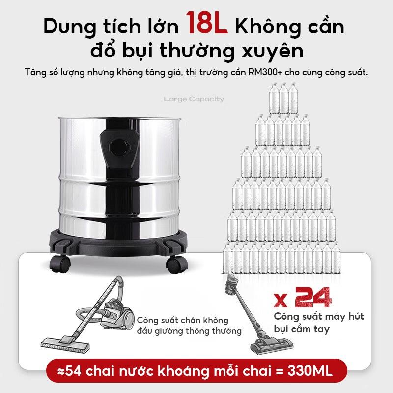 MODOFO 3 trong 1 Máy hút bụi ướt và khô công nghiệp 15/18 L 1800W 7