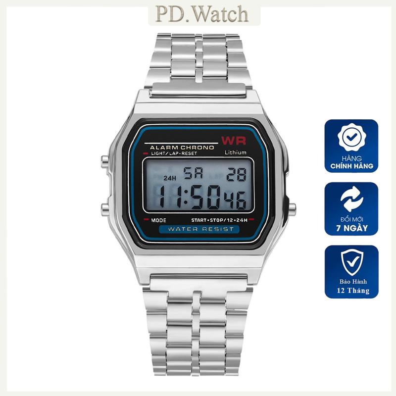 Đồng Hồ Thể Thao Nam Nữ WR Điện Tử Đồng Hồ Dây Hợp Kim Unisex Full Chức Năng F91 Watch Đeo Tay