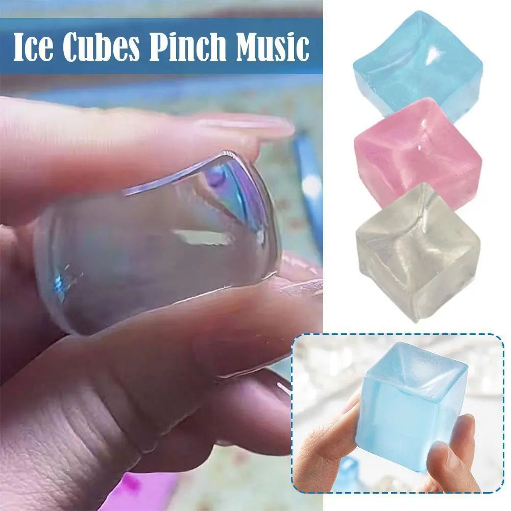 Ice Cube Squeeze Toy Soft Elastic Decompression Squishy Transparent Ice Toys For Children's C2V1