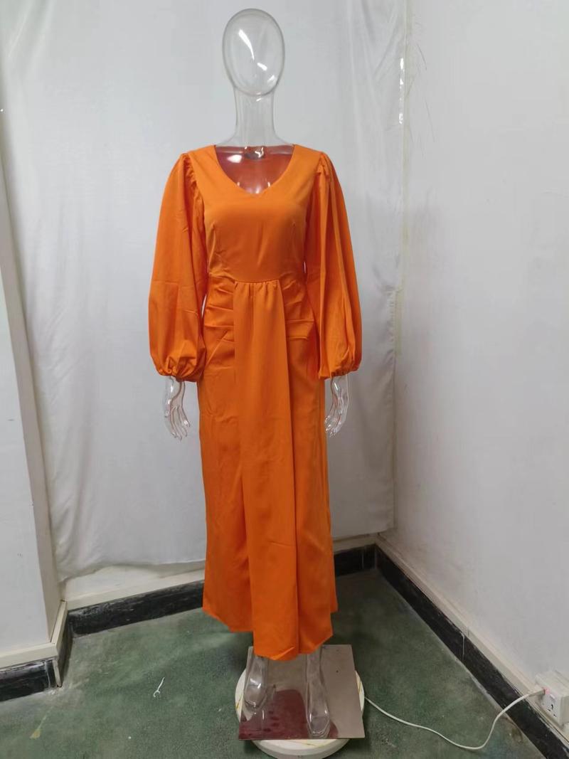Product Introduction of 2024 New Muslim Dress Robe Middle Eastern Elegant High Waist Lantern Sleeve Women's Evening Gown abaya dress modest dresses 7