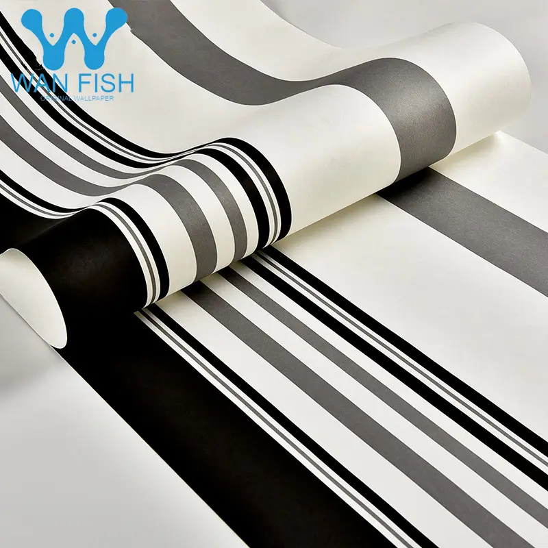 wanfish black stripes walldecor design self adhesive sticker pvc waterproof 10m x 45cm