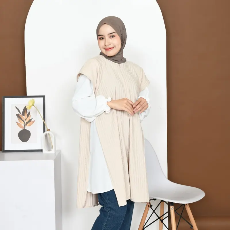 Mybamus Gemma Two In One Tunic - Atasan Muslim Wanita - Atasan Wanita Lengan Panjang - Blouse Kekinian 8
