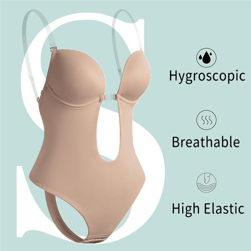 Product Introduction of One-piece bra bodyshaper invisible shoulder halter dress seamless deep V Shapewear Lingerie Lady Compression Women Womenswear Comfort Innerwear 8