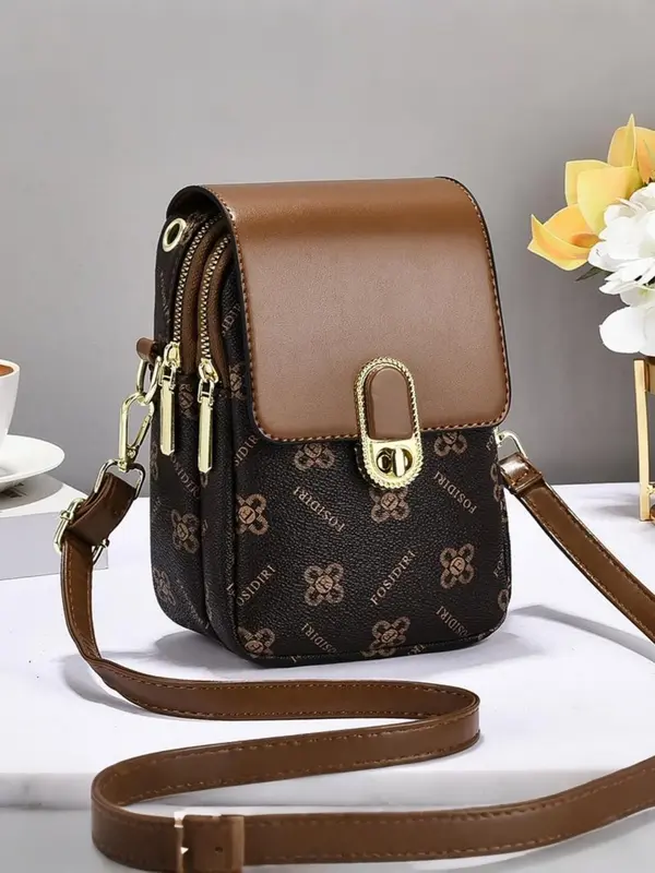 Fashion Letter Pattern Crossbody Bag, Casual Zipper Shoulder Bag for Women, Trendy Versatile High-quality Daily Commuting Bag 3