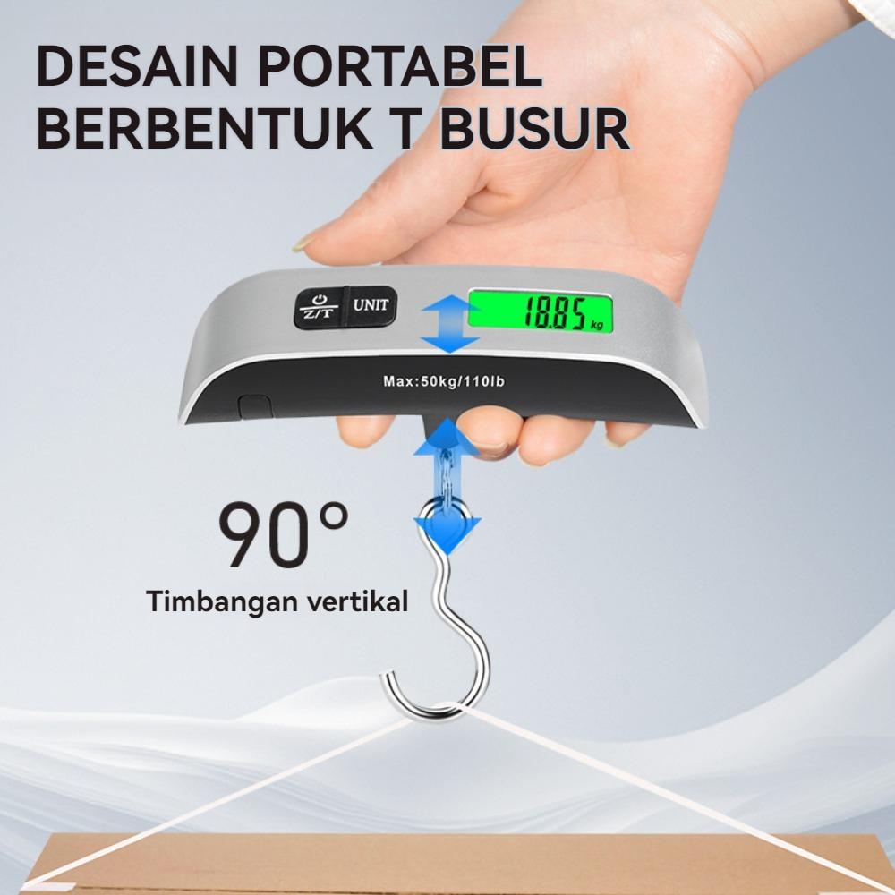 Timbangan Kait Elektronik 50kg - Timbangan bagasi portabel, layar LCD, fungsi mati otomatis, pegangan ergonomis, pengukuran akurat, cocok untuk penggunaan rumah, perjalanan, komersial dan industri Timbangan Kait Elektronik 50kg - Timbangan bagasi portabel, layar LCD, fungsi mati otomatis, pegangan ergonomis, pengukuran akurat, cocok untuk penggunaan rumah, perjalanan, komersial dan industri