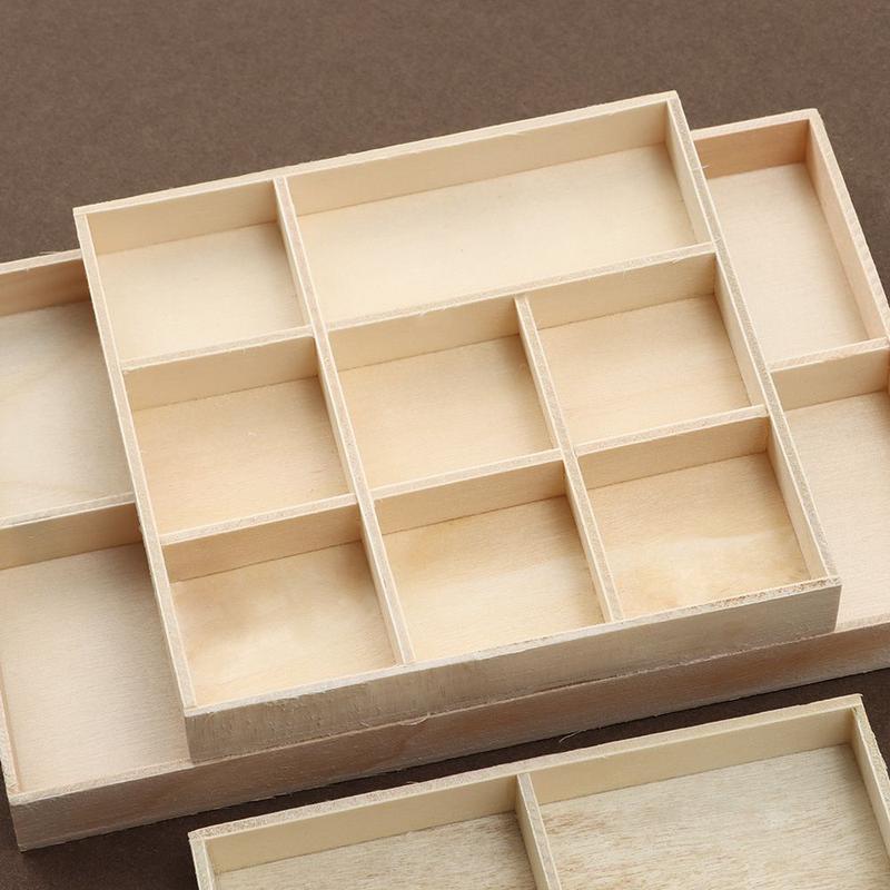 Product Introduction of Gift Divided Drawer  Display Pallet Desktop Organizer Flowerpot Wood Tray Storage Wooden Box Bonsai Holder 22