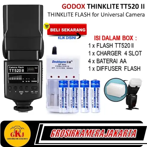 Flash Godox TT520II + wireless triger Black Camera Accessories Lighting Kamera