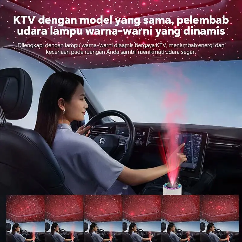 【2 in 1】280ml Pelembab proyeksi bintang yang dapat diputar lampu atmosfer diffuser pembersih udara semprotan aromaterapi garansi satu tahun 4