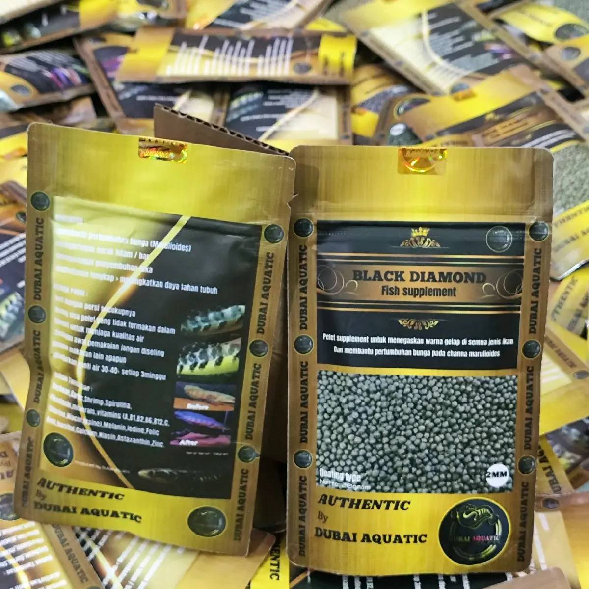 Cám BLACK DIAMOND (gói 20gr) || Hỗ trợ viền vảy, đậm vạch cho lóc || Tặng kèm viên nhộng rỗng