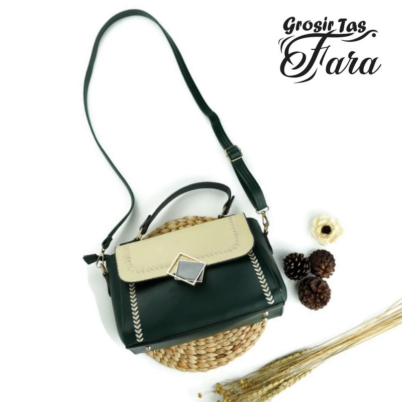 SALE! Tas Selempang Wanita 34 Putih Hijau 100% Original Outfit Cantik Kece Cewe OOTD Trendi Simple Kondangan 2