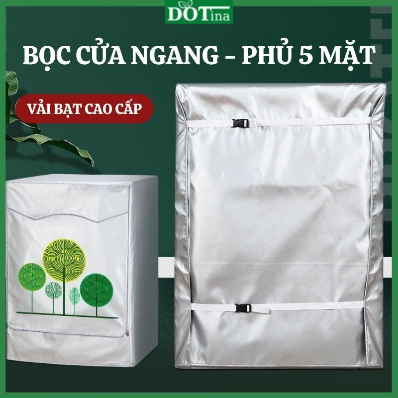 Bọc trùm máy giặt cửa ngang phủ kín 5 mặt vải bạt loại dày chống mưa nắng che mát máy ngăn bụi bám Dotina PK01 sẽ