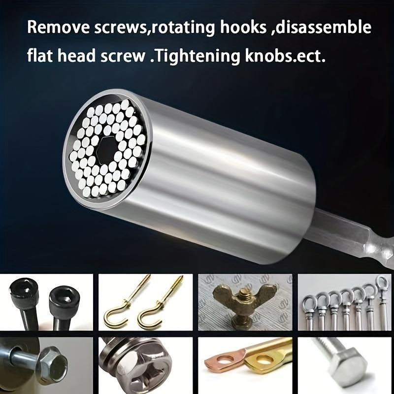7-19mm Hexagonal Universal Socket Wrench, Power Drill & Ratchet Wrench Adapter, Durable & Compact Wrench Repair Kit for All DIY Tasks, Hardware Torque 5