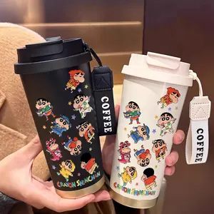Tumbler Crayon Shin-chan Aesthetic Drinking Bottle Stainless Steel Tumblr CUP Case 500 ML Thermos Viral Keep Cold Hot Tambler Coffee Cute For Car Cup Gift - The Perfect Work Friend
