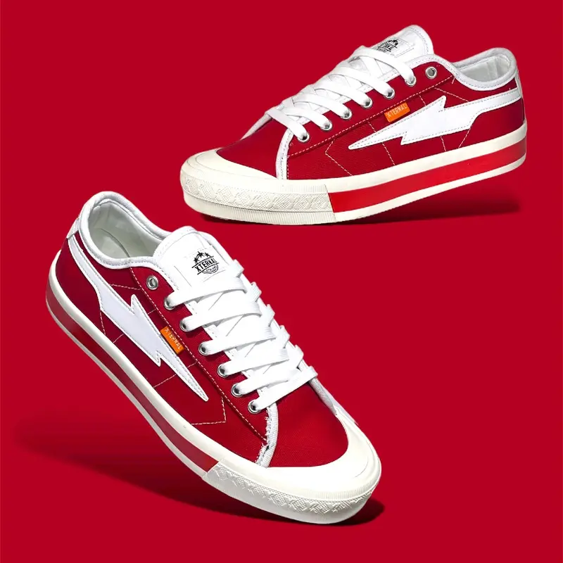 (Spesial Kemerdekaan) Sepatu Pria Wanita028 XternalStepSure Mitterns Storm Merah Putih Low Canvas Kasual Casual Shoes Sneakers 0