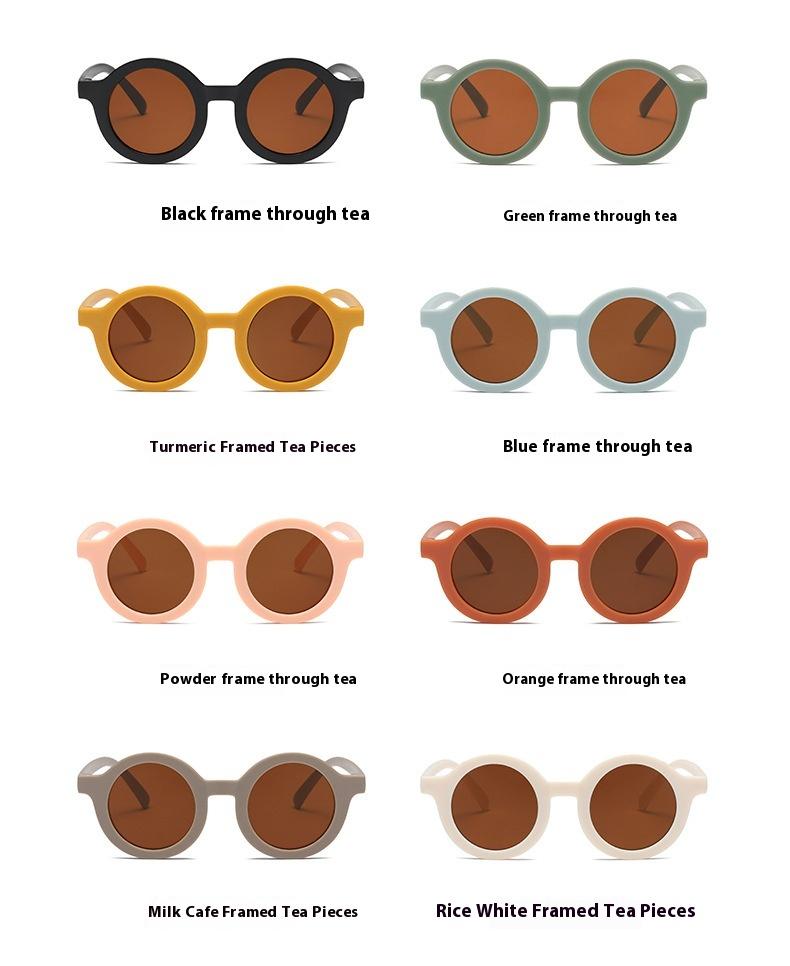 Product Introduction of Popular children's sunglasses trend retro baby Korean version boys and girls sunglasses cat poop coffee 4