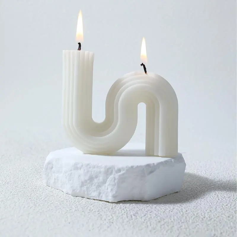 S Shaped Scented Candle, 4 Counts/set Creative Scented Candle, Decorative Candle for Home Party Wedding, Home Decor Supplies