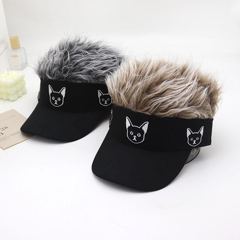 Product Introduction of 2024 Spring, Autumn and Winter Peaked Baseball Cap Men's and Women's Sun Hats Adult Wig One-Piece Hat Hip Hop Cool Funny Cap 0