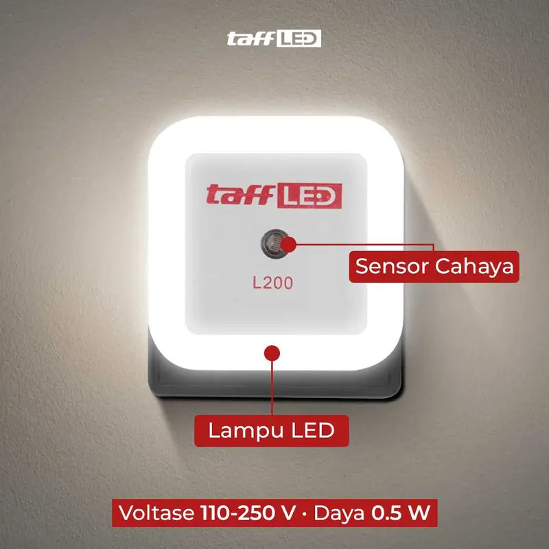 Lampu Tidur LED EU Plug Sensor Cahaya Cool White 250V 0.5W - L200 1