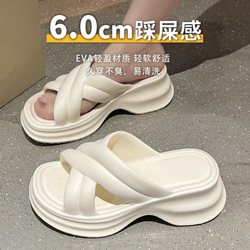 Dép Xỏ Ngón Đế Dày, Dành Cho Nữ, Thời Trang Ngoài Trời Mùa Hè, Dép Chéo Thường Ngày Dép Đi Trong Nhà, Chống Trượt, Cao Gót, Dép Đi Biển 0