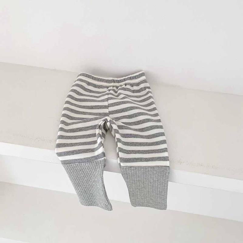 Product Introduction of Ins Korean Spring and Autumn Collection New boy's and girl's Baby Striped Bottom Pants Baby Large PP Pants Children's Color blocked Pants 7