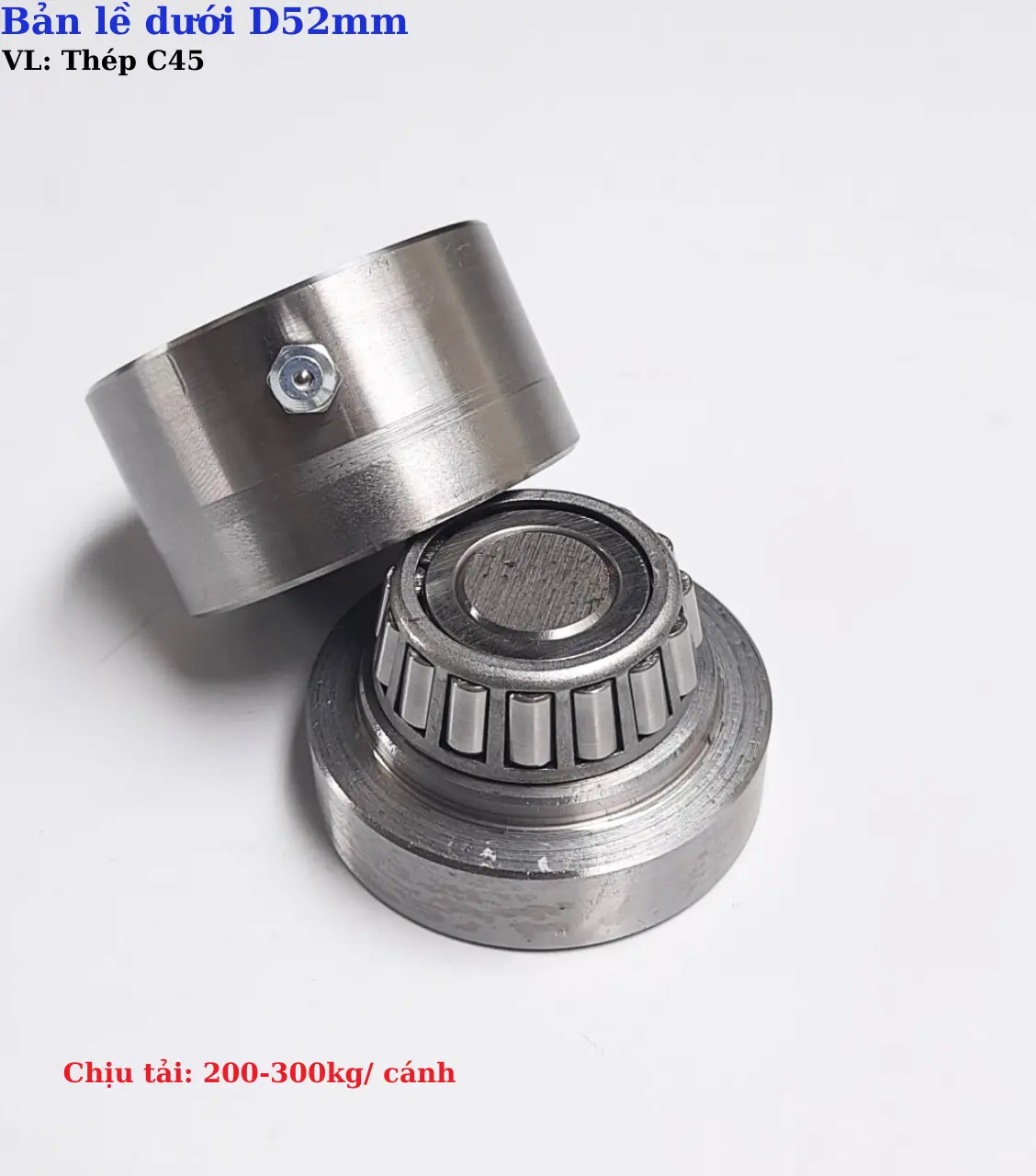 Bản lề xoay dưới D52mm - Chịu lực cửa 200-300kg/ cánh (1 cái)