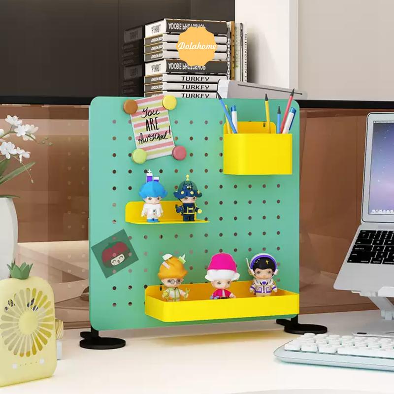 Bảng lỗ Pegboard decor để bàn Kim Loại Dola Home, bảng lỗ decor bàn học, tai nghe, mô hình, bàn phím, laptop