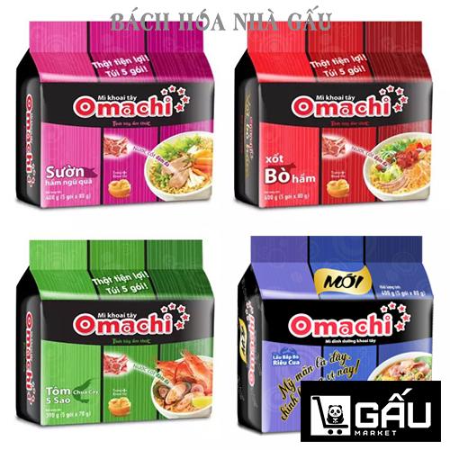 Lốc 5 gói mì khoai tây Omachi Vị Sườn Hầm Bò Hầm Tôm Chua Cay Riêu Cua Bắp Bò