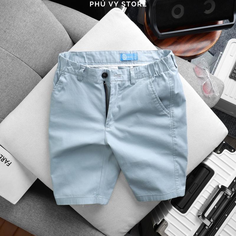 Quần short nam kaki Hàn Quốc cao cấp vải co giãn mềm mịn phong cách trẻ trung thời thượng trendy Menswear Quần Lửng Kem SPV37