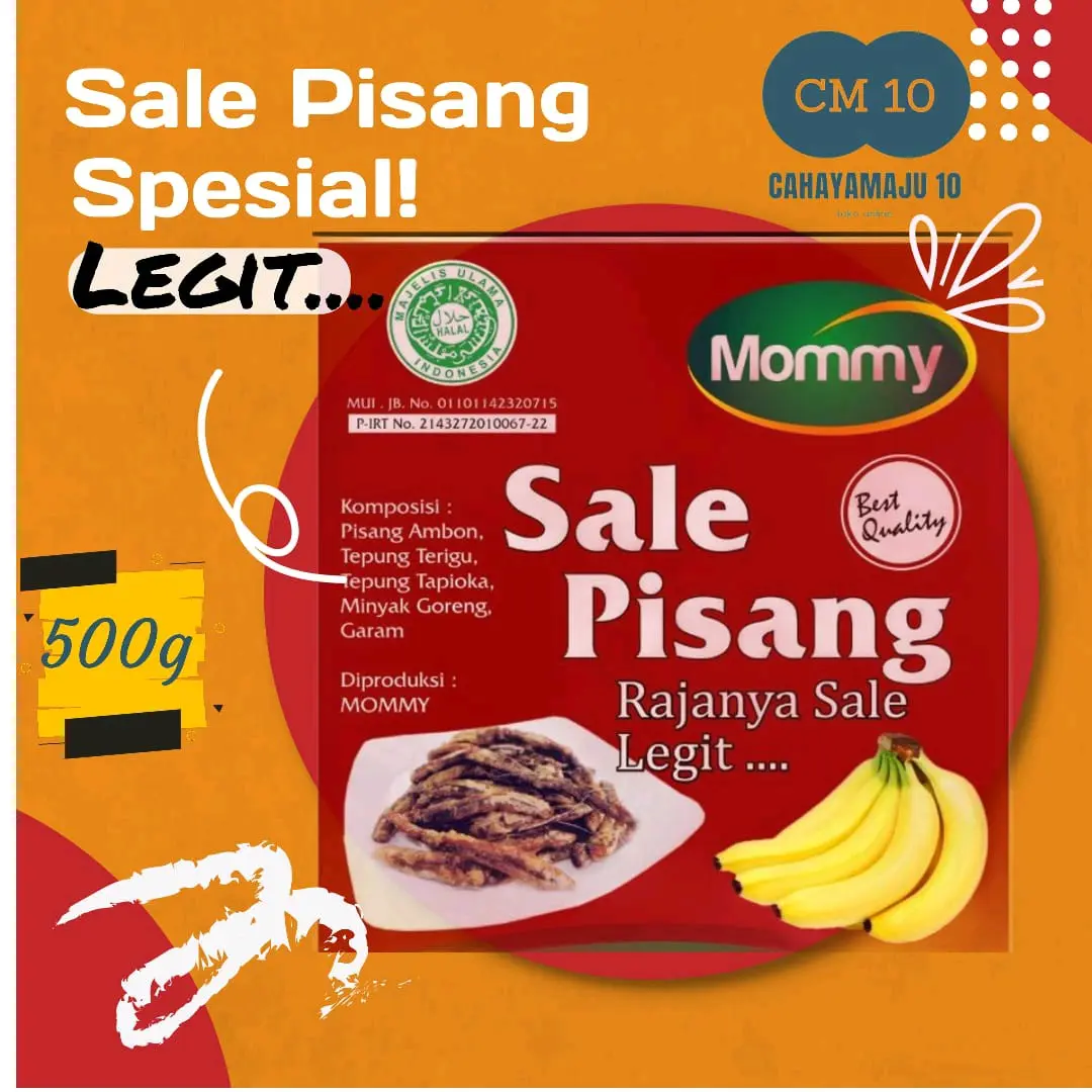 Sale Pisang mommy  Pisang sale Mommy 500gr Rendah gula Rendah lemak Makanan Food Snack, rasanya renyah dan legit Snacks Snack Cemilan Manis.