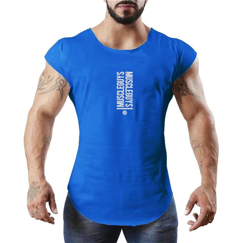 Product Introduction of Gym Fitness Casual Breathable Muscle Workout Slim Fit Arc Hem Tank Tops Summer Cotton Moisture Wicking Breathable Cool Clothing 7